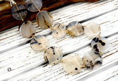 Montana Moss Agate 27-32mm round disc beads (ETB01004)