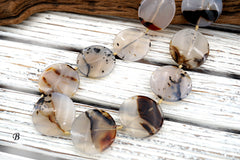 Montana Moss Agate 27-32mm round disc beads (ETB01004)