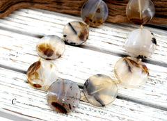 Montana Moss Agate 27-32mm round disc beads (ETB01004)