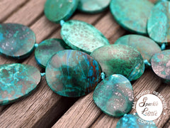 Natural Amazing Blue Peruvian Chrysocolla freeform beads (ETB01075)