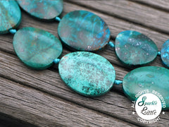 Natural Amazing Blue Peruvian Chrysocolla freeform beads (ETB01075)