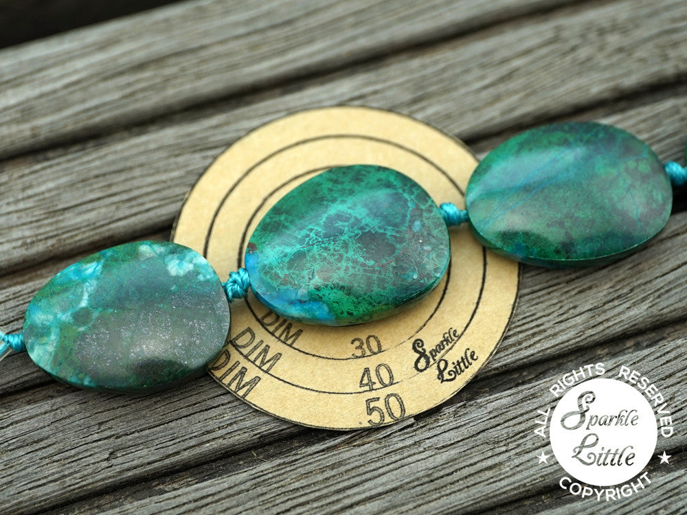 Natural Amazing Blue Peruvian Chrysocolla freeform beads (ETB01076)