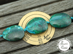 Natural Amazing Blue Peruvian Chrysocolla freeform beads (ETB01076)