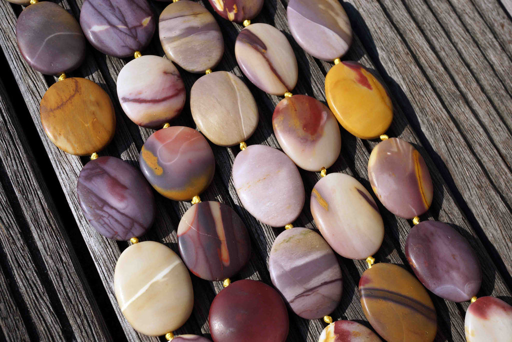 Matte Mookaite jasper 25-30mm freeform beads (ETB00520)