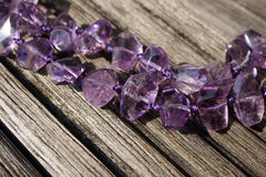 Natural Amethyst (Brazil) 9.5-18mm faceted beads (ETB00798)