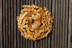 Natural Citrine quartz (Brazil) 10-19mm hand hammered beads (ETB00795)