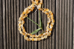 Natural Citrine quartz (Brazil) 11-16mm hand hammered beads (ETB00796)