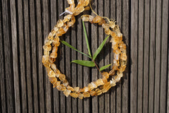 Natural Citrine quartz (Brazil) 10-19mm hand hammered beads (ETB00795)