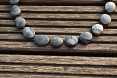 Rare and elegant Mexican Psilomelane 13.5-15.5mm freeform beads (ETB00813)