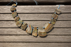 Rare and exotic Russian Rainbow Pyrite 8-23.5mm freeform beads (ETB00808)