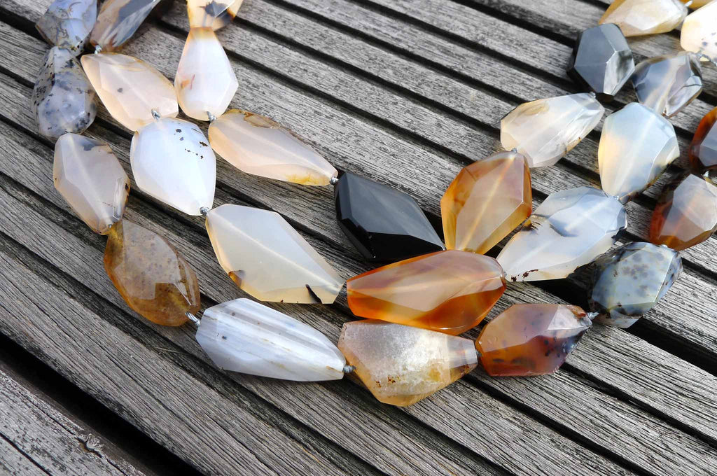 Montana Moss Agate 12-15mm faceted beads (ETB00424)