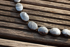 Rare and elegant Mexican Psilomelane 13.5-15.5mm freeform beads (ETB00813)