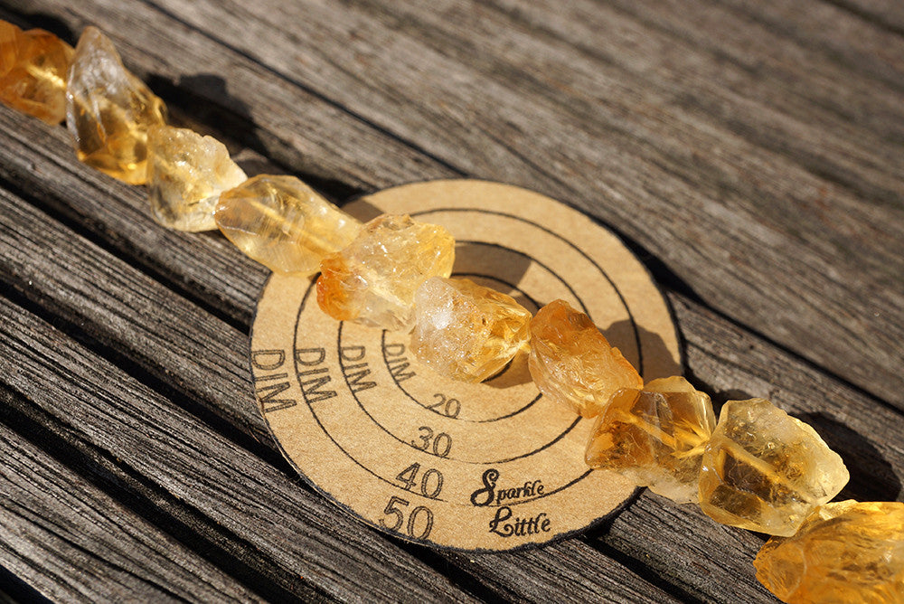 Natural Citrine quartz (Brazil) 10-19mm hand hammered beads (ETB00795)
