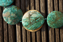 Natural Amazing Blue Peruvian Chrysocolla 28-42mm freeform beads (ETB00617)