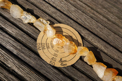 Natural Citrine quartz (Brazil) 11-16mm hand hammered beads (ETB00796)