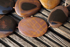 Mexican Picture Jasper 30-42mm freeform beads (ETB00502)