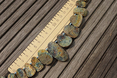 Rare and exotic Russian Rainbow Pyrite 10.5-23.5mm freeform beads (ETB00810)
