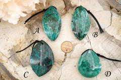 Natural Amazing blue Peruvian Chrysocolla freeform pendant  (ETP00119)