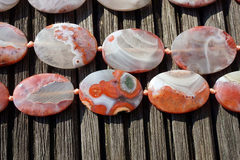Moroccan Agate 22-29mm oval flat beads (ETB00548)