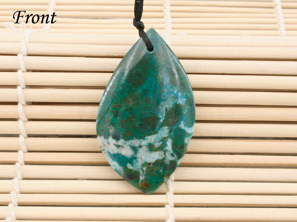 Natural Amazing blue Peruvian Chrysocolla freeform pendant (ETP00118)