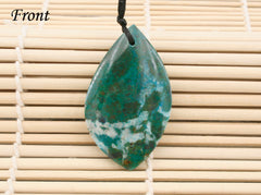 Natural Amazing blue Peruvian Chrysocolla freeform pendant (ETP00118)