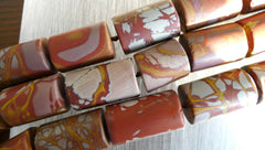 Matte Noreena Jasper large cylinder beads (ETB00003)