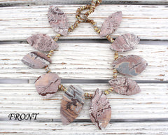 Matte Sonoran Dendrite Rhyolite freeform beads (ETB01052)