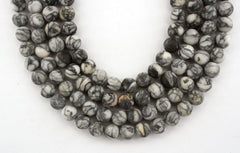Matte Pinolith 6.5-7mm round beads (ETB01213)