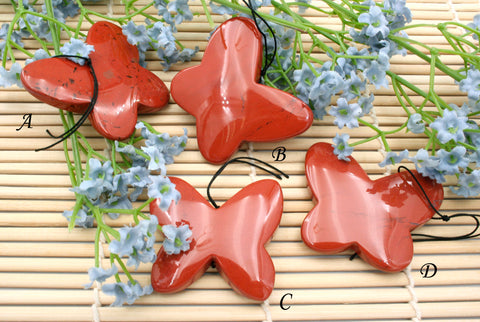 Red jasper butterfly pendants (ETP00075)