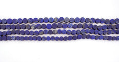 Matte Lapis Lazuli 7.5-11mm button beads  (amazing blue colour with gold sparkles) (ETB01337)
