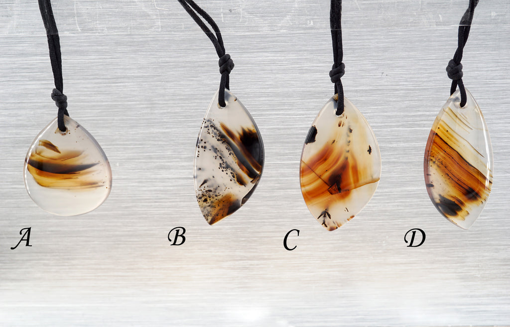 Montana Moss Agate freeform pendants (ETP00325)