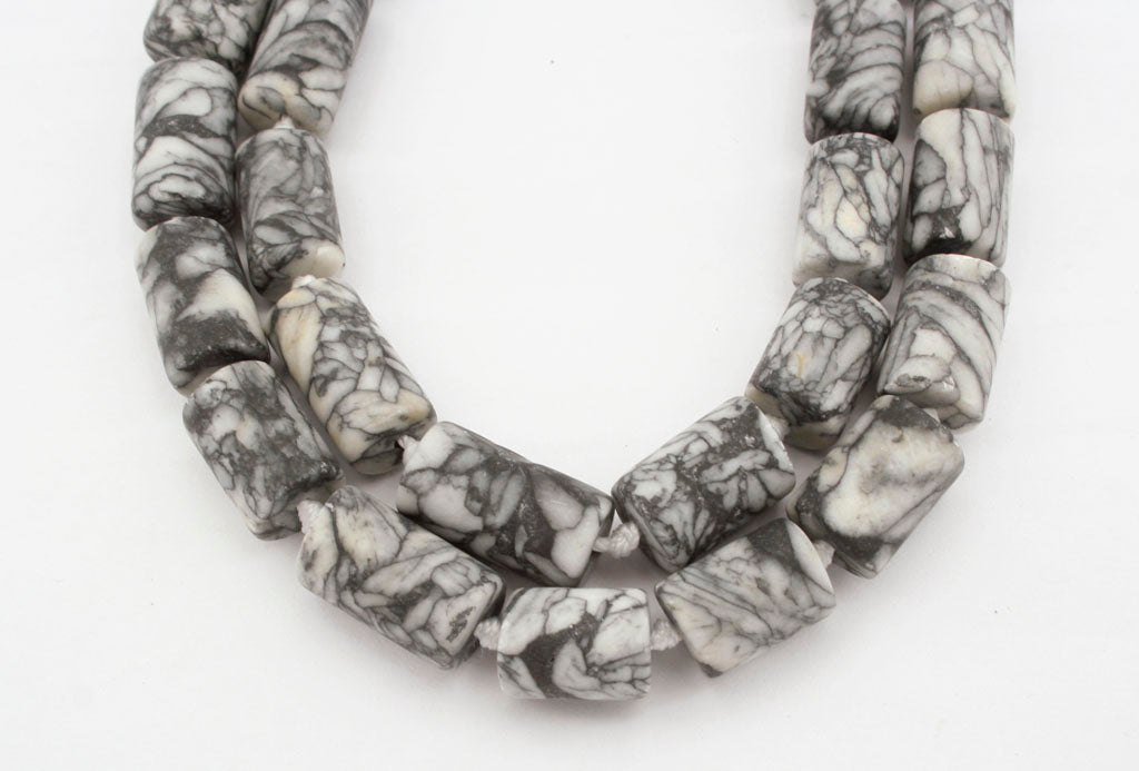 Matte pinolith 8.5-9.5mm cylinder beads (ETB01196)