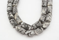 Matte pinolith 8.5-9.5mm cylinder beads (ETB01196)