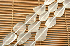 Matte Milky Crystal 14-20mm faceted beads (ETB00713)