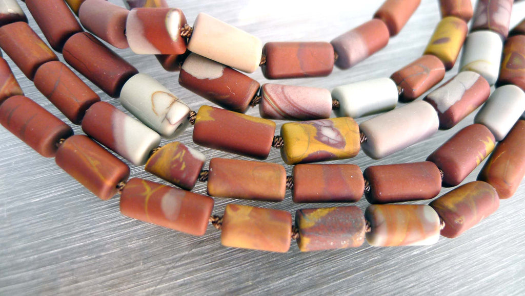 Matte Noreena Jasper small 5-6mm cylinder beads (ETB00001)