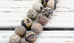 Matte Variegated Jasper 12mm round beads (ETB01157)