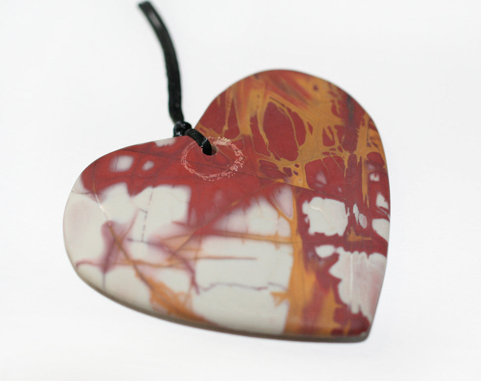 Matte Noreena Jasper Heart Shape Pendant (ETP00022)
