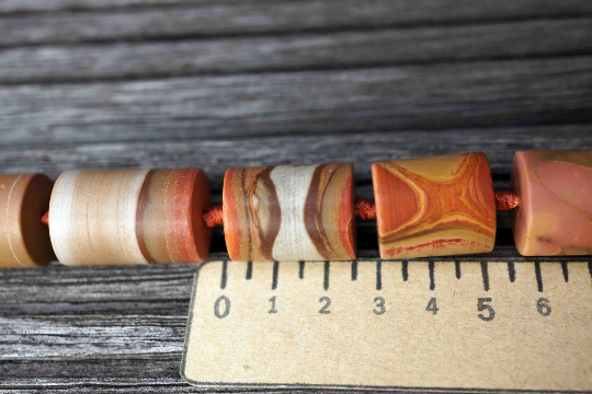 Matte Landscape/ Polychrome jasper 14-17mm cylinder beads (ETB00581)