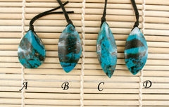 Natural Amazing blue Ray Chrysocolla freeform pendant  (ETP00301)