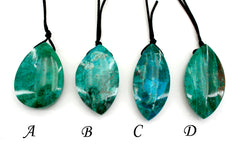 Natural Amazing blue Peruvian Chrysocolla freeform pendant (ETP00331)