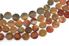 Matte Landscape/ Polychrome jasper 20-26mm round disc beads (ETB00008)