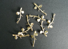 Brass Leaf Branch (5 pcs) for jewellery making (ETO00018)