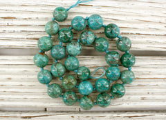 Natural Amazing blue Peruvian Chrysocolla 11-12mm round beads  (ETB01006)