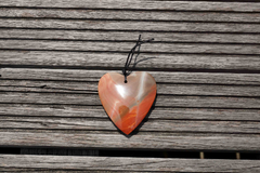 Landscape jasper / Polychrome jasper heart shape pendants (ETP00154)