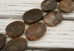 Matte Wood Opalite/ Petrified Wood 19-22mm freeform beads (ETB00971)