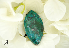 Natural Amazing blue Peruvian Chrysocolla freeform pendant  (ETP00119)