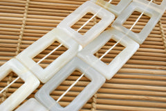 Natural Agate large 24-27mm rectangle hoop beads (ETB01291)