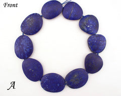 Matte Lapis Lazuli freeform beads  (amazing blue colour with gold sparkles) (ETB01151)