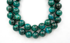 Natural Amazing blue Peruvian Chrysocolla 14.5-15mm round beads  (ETB01091)