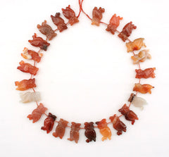 Carnelian 24-26.5mm owl beads handmade (ETB01256)
